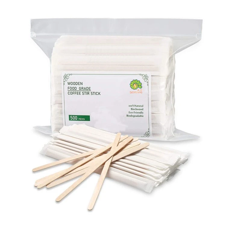 140 mm Wood Coffee Stick Round End in Bag
