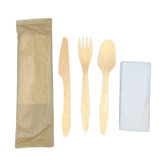 185 mm Wood Cutlery Set
