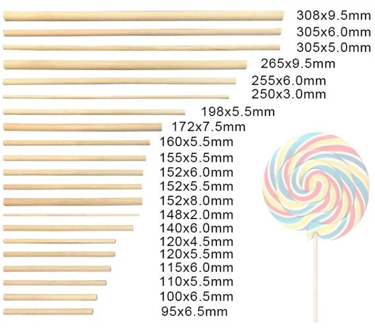 Round Wooden Lollipop Sticks Dsposable
